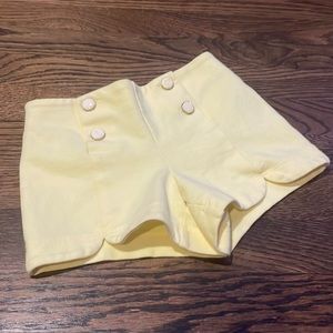 Jamie and Jack beautiful detailed light yellow double button shorts